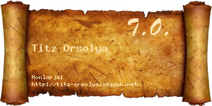 Titz Orsolya névjegykártya